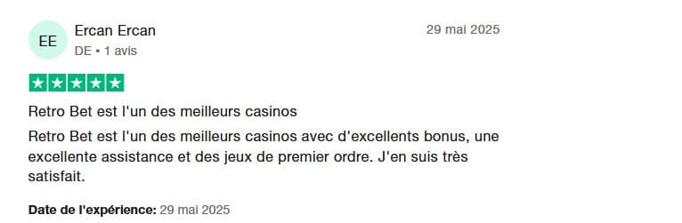 Retrobet Casino avis client
