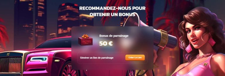 Retrobet Casino bonus parrainage