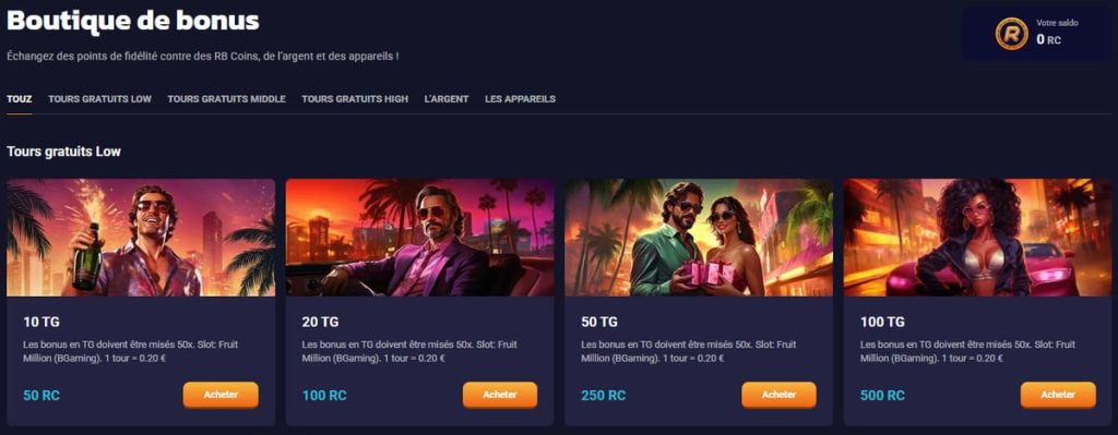 Retrobet Casino boutique