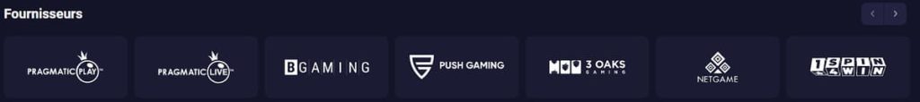 Retrobet Casino fournisseurs