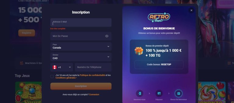 Retrobet Casino inscription