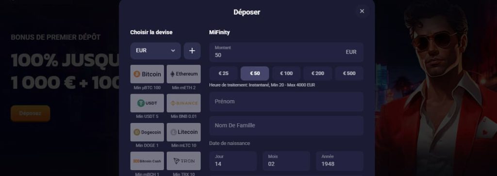 Retrobet Casino moyens paiement